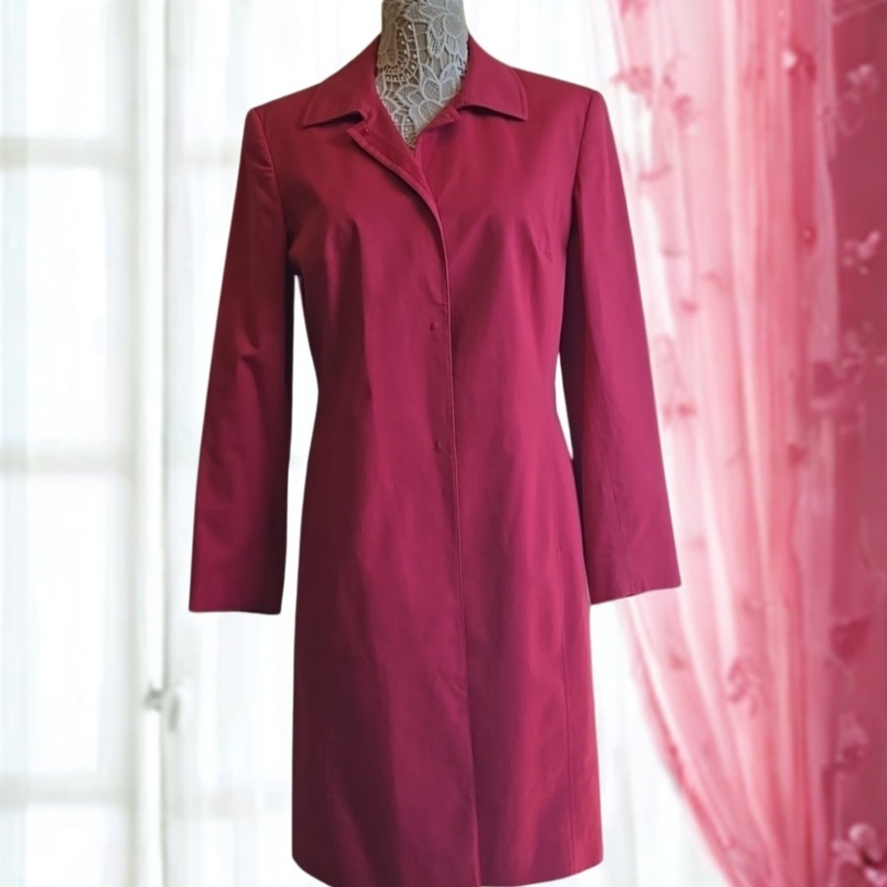 Classiques Entier Pink Cotton Trench Coat Sz M